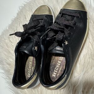 Skechers Women's Black Sneakers with Gold Accents